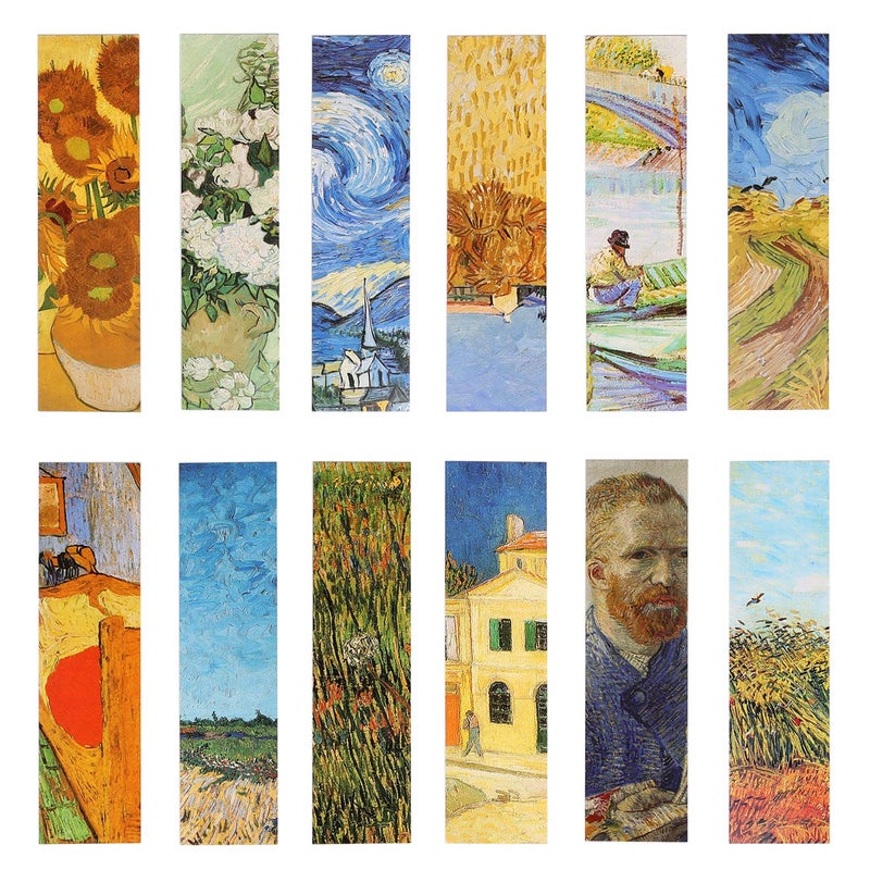 YOSCO 30PCs Paper Bookmarks for Women Men,Bookmarks Set for Book Lovers (Oil Painting) - Image 1